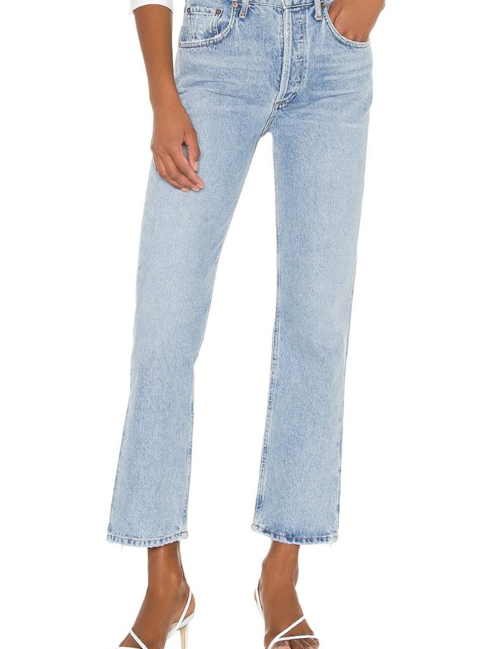 AGOLDE Ripley High Rise Slim Straight Jeans Size 28 Faded Wash A141-811